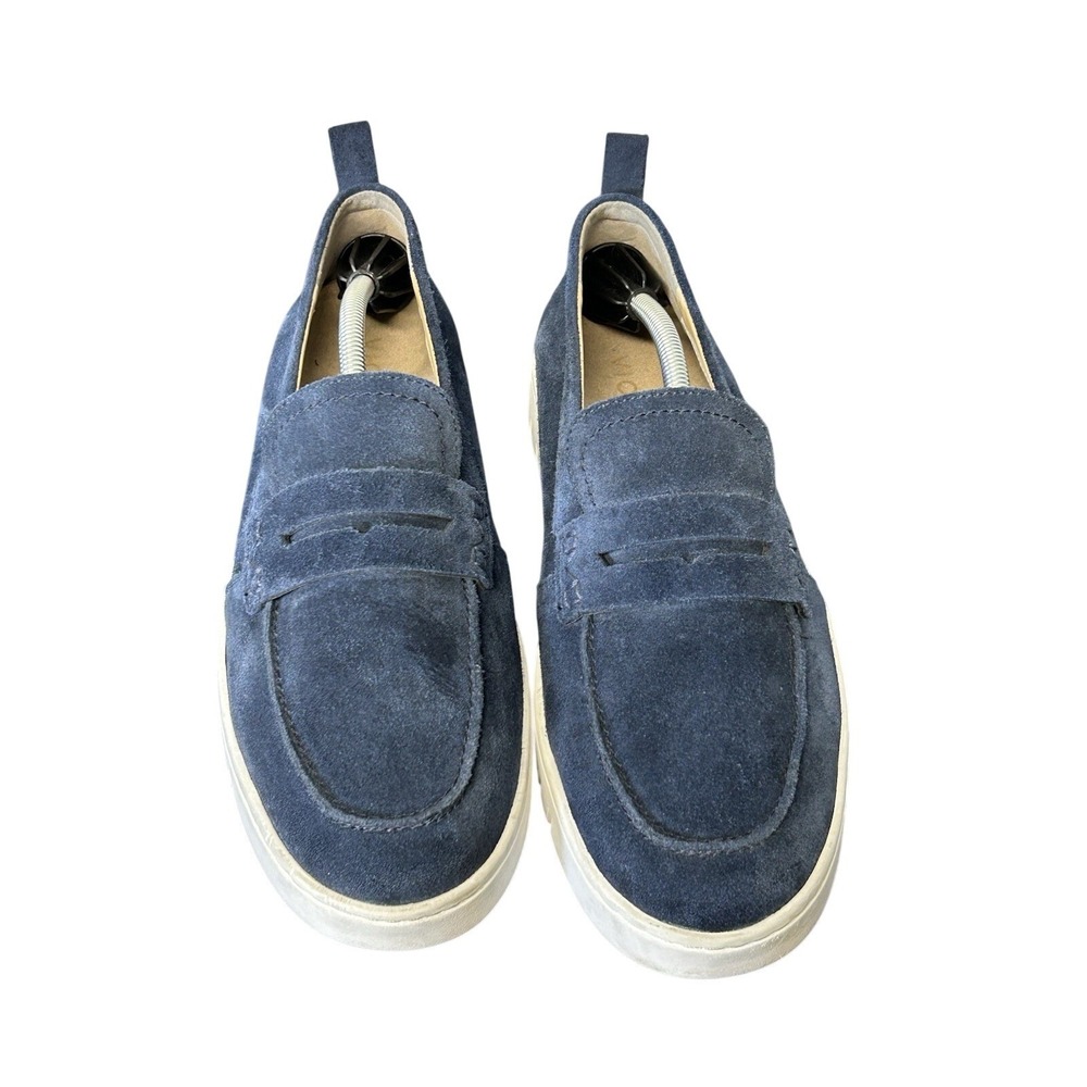Vionic Uptown Loafers Navy Blue Suede Penny Loafers Women's 9.5 Orthotic Comfort